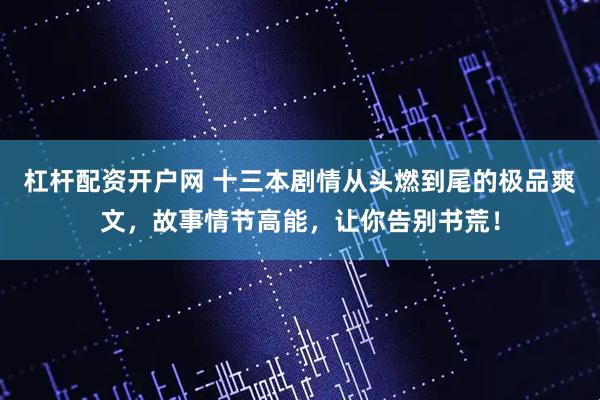 杠杆配资开户网 十三本剧情从头燃到尾的极品爽文,故事情节高能,让你告别书荒!
